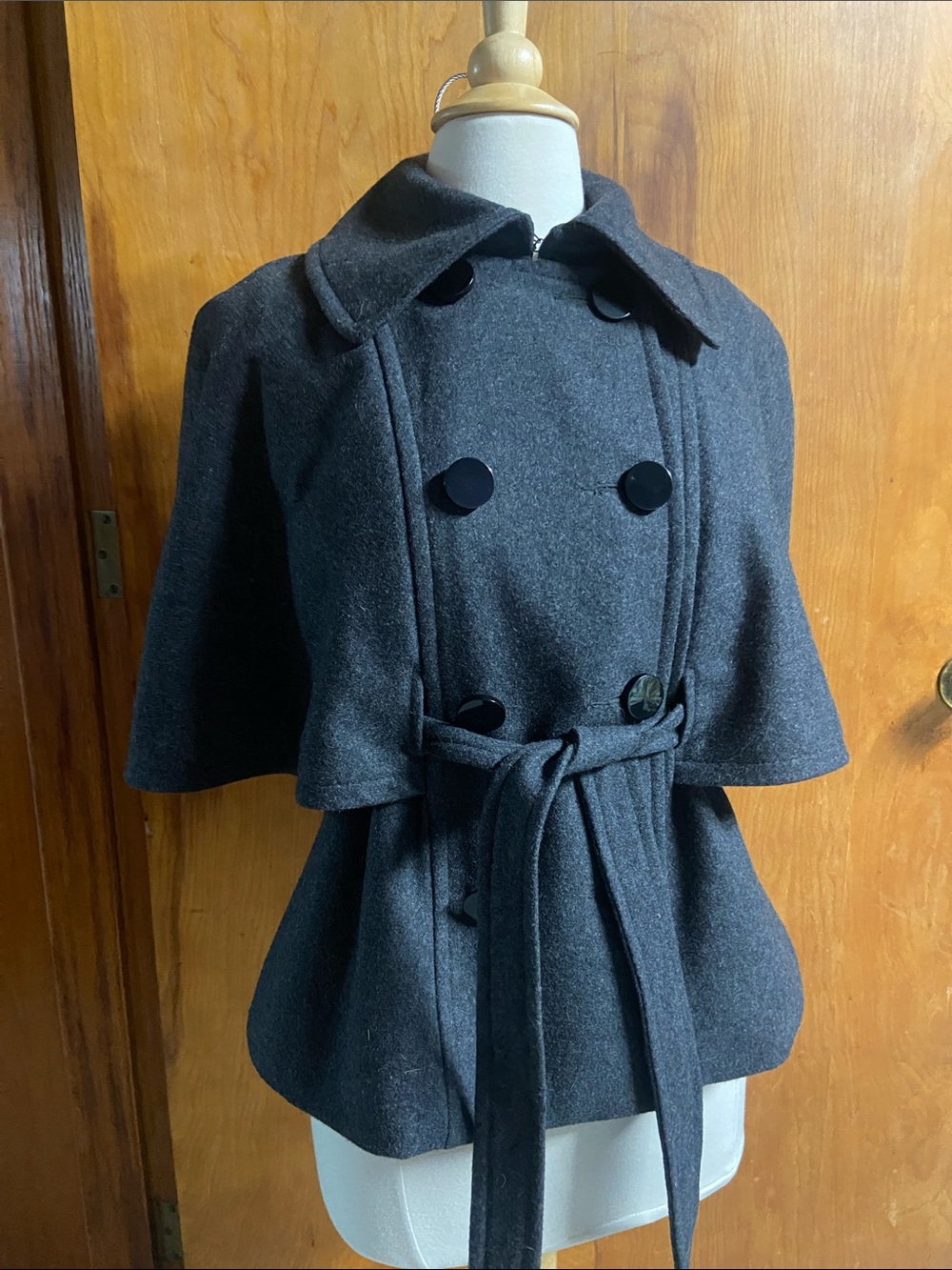 MOSSIMO CHIC Capelet Cape Jacket Coat MED Heather Gray